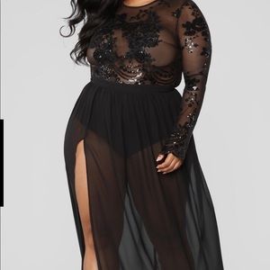 Sequin Maxi Dress - Black